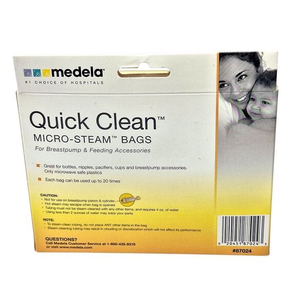 NWT Medela 6pk 5oz Breastmilk Storage Bottles + Micro-Steam Bags - Picture 8 of 9